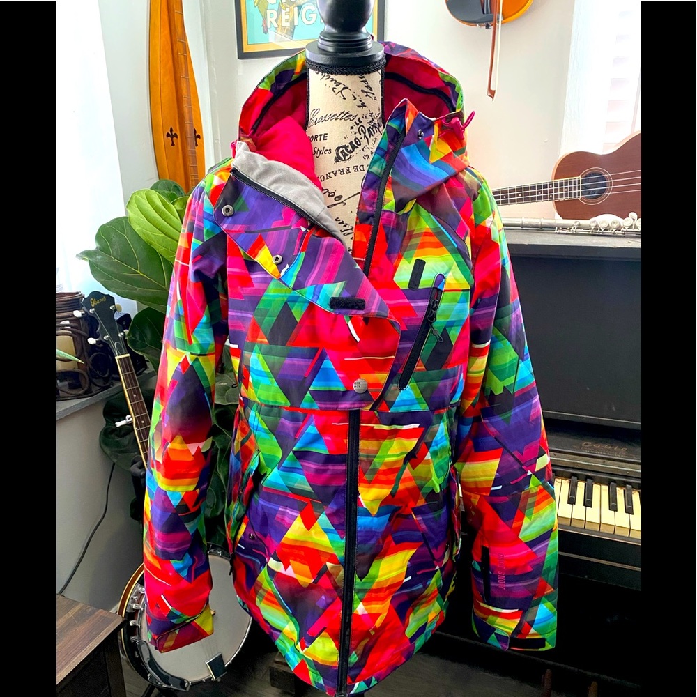 Very Cool Geometric Rainbow Snowboard Ski Gsou jacket